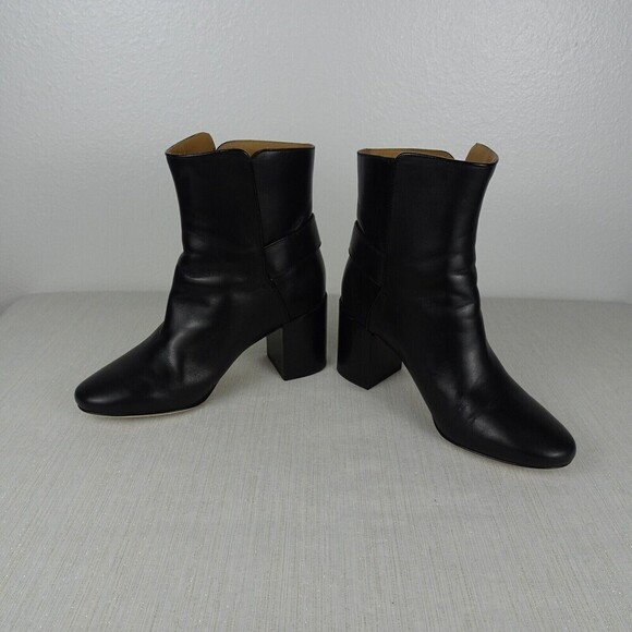 TORY BURCH Kira 70MM Booties Women's Boots Black Patent Leather 6.5 EUC - Picture 9 of 15